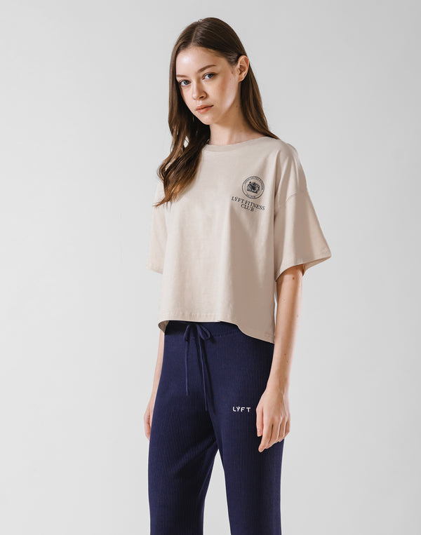 Fitness Club Ring Cropped T-Shirt - Ivory