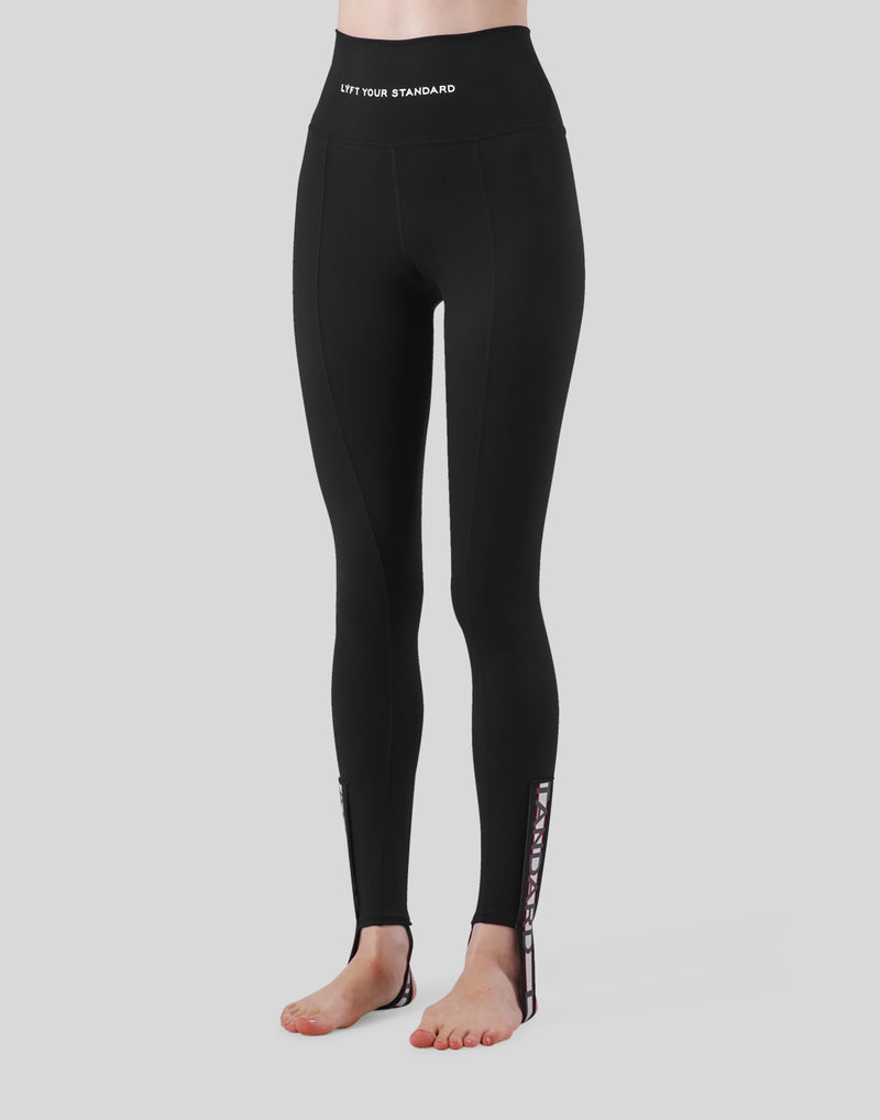 LÝFT Border Foot Strap Leggings - Black