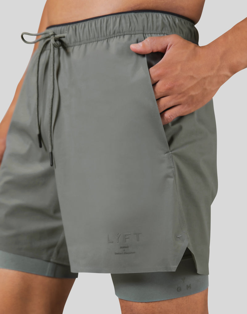 2Way Active Shorts With Leggings - Olive – LÝFT