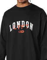 Vintage London Logo Long T-Shirt - Black