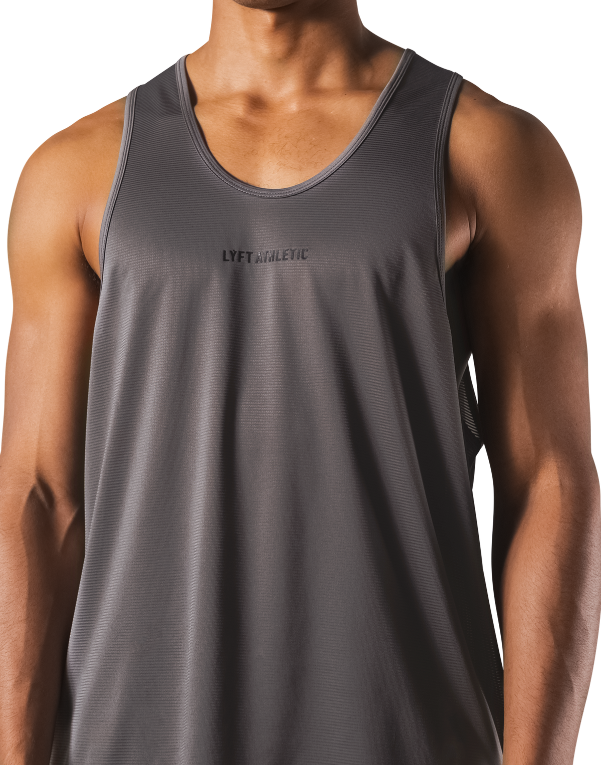 LÝFT Athletic Logo Stretch Tank Top - D.Grey