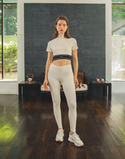 Peach Hip Line Leggings - Ivory