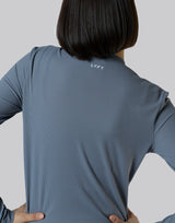 Stretch Crewneck Cardigan - Grey
