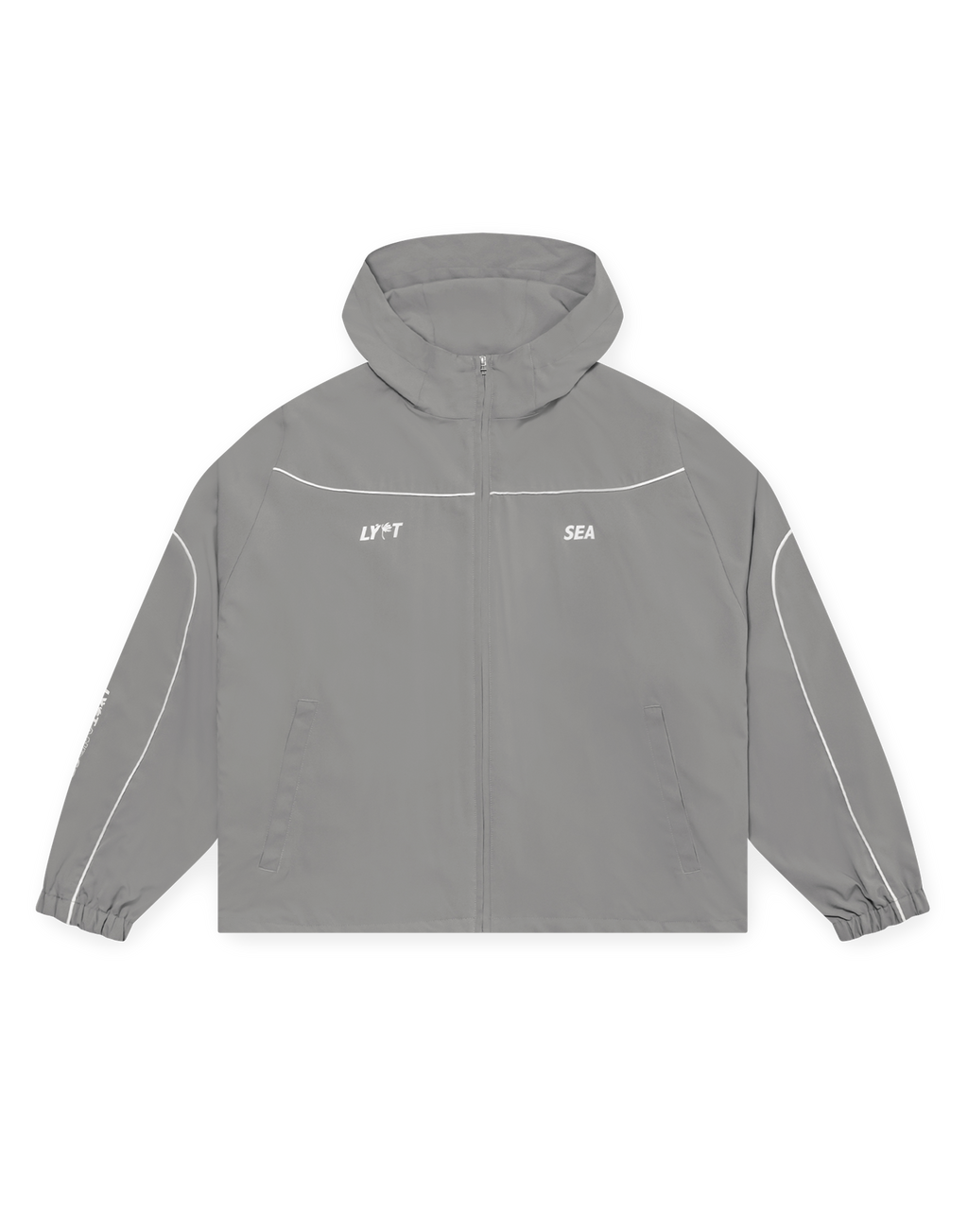 LÝFT × WIND AND SEA Piping Hooded Zip-Up Jacket - Grey LÝFT × WIND AND SEA Piping Hooded Zip-Up Jacket - Grey