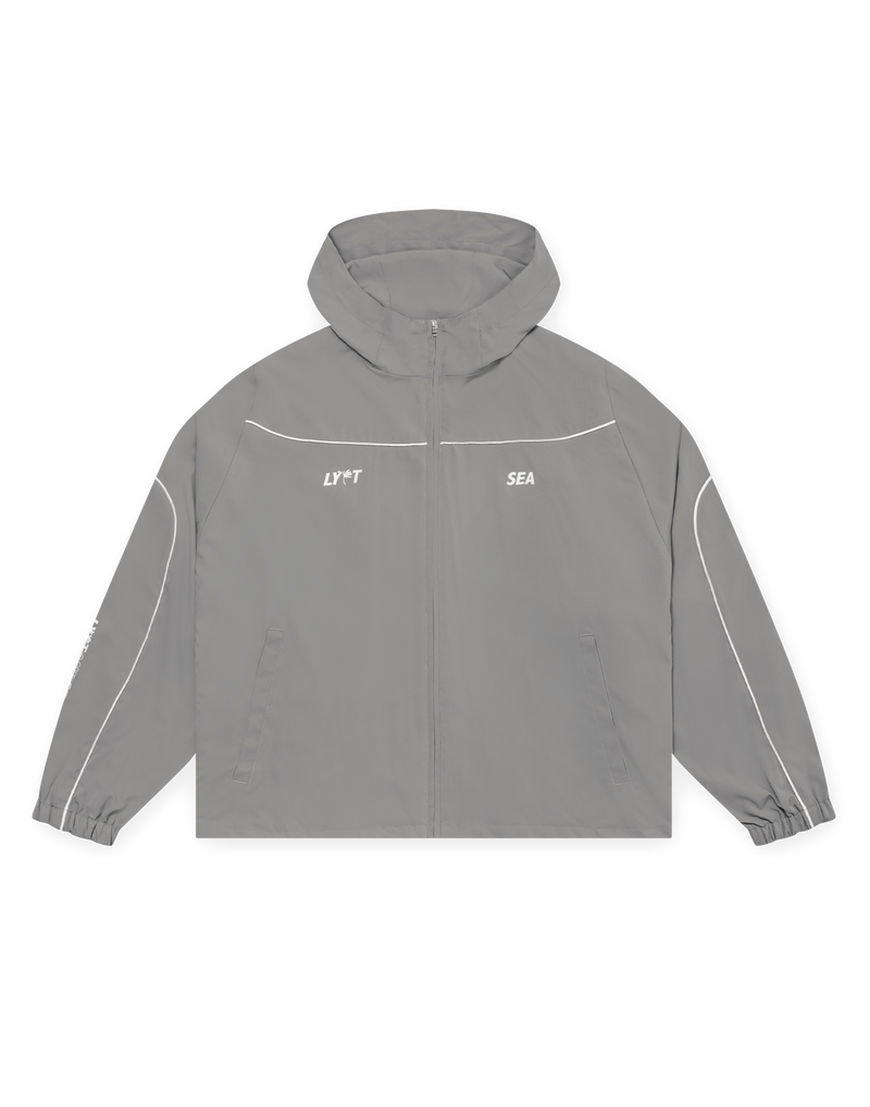 LÝFT × WIND AND SEA Piping Hooded Zip-Up Jacket - Grey