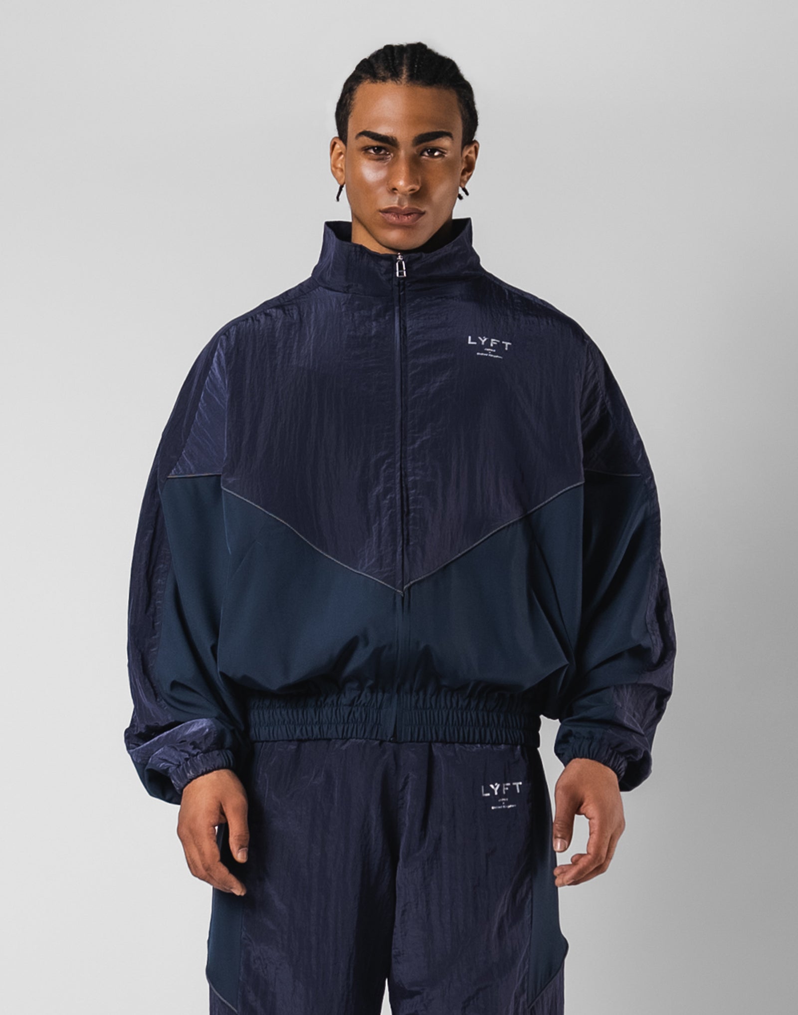 V-Form Oversize Track Jacket - Navy – LÝFT