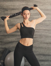 Cutout One Shoulder Bratop - Black