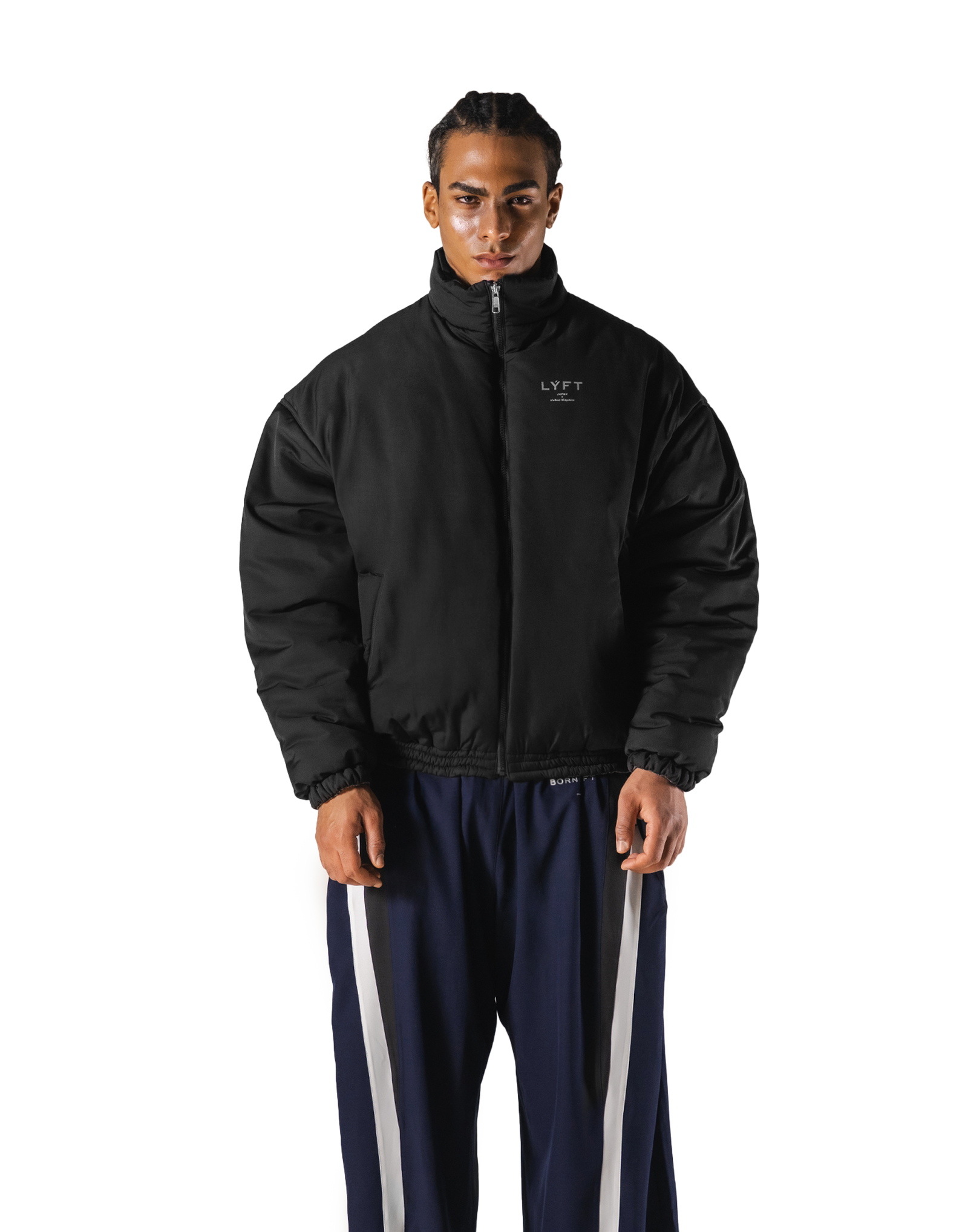 SWITCH LAYER™ 2Line TRACK | BLACK Puffer Jacket V.2 - Navy – LÝFT