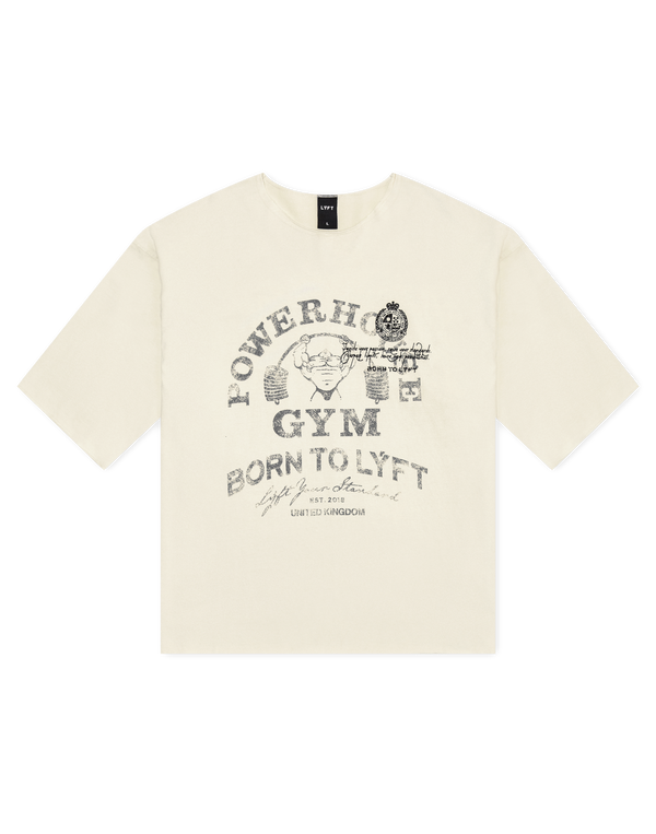 LÝFT × Power House Gym Vintage Extra Big T-Shirt - Ivory