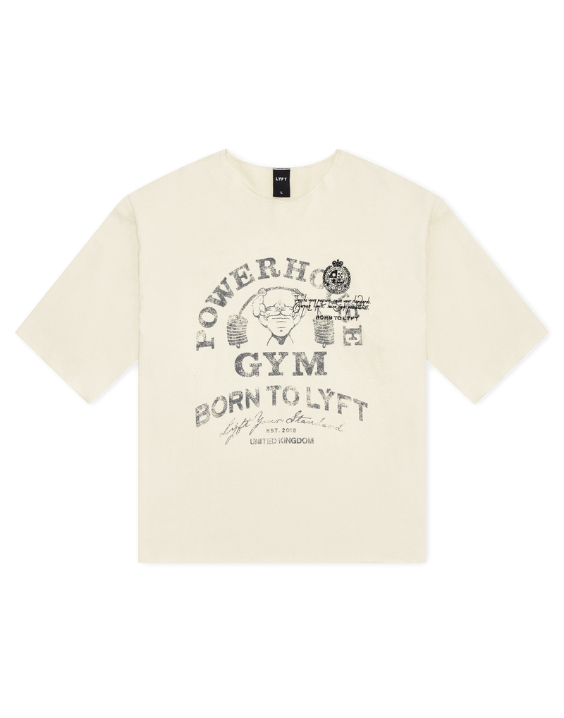 LÝFT × Power House Gym Vintage Extra Big T-Shirt - Ivory LÝFT × Power House Gym Vintage Extra Big T-Shirt - Ivory