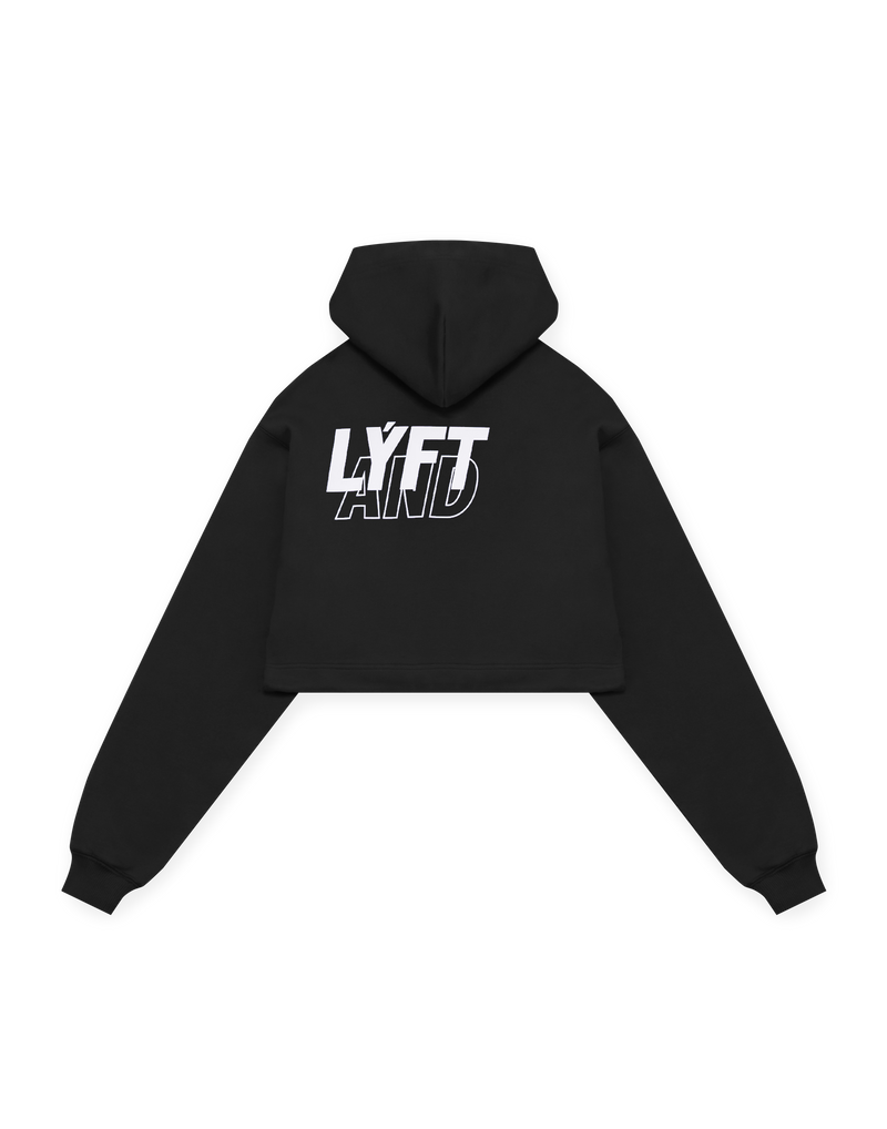 LÝFT × WIND AND SEA Wide Cropped Hoodie - Black LÝFT × WIND AND SEA Wide Cropped Hoodie - Black