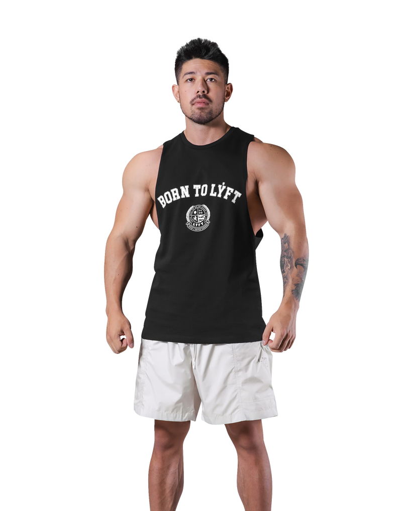 College Logo Drop Tanktop - Black