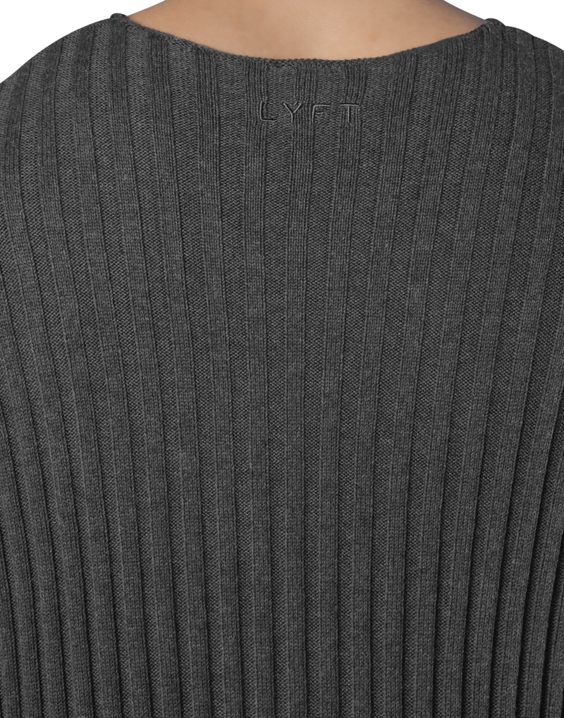 Oversize Knit T-Shirt - D.Grey