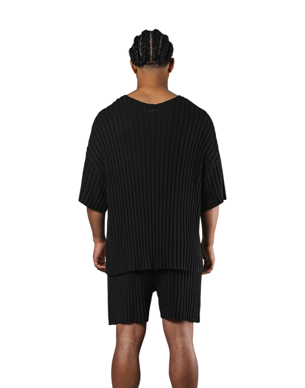 Oversize Knit T-Shirt - Black