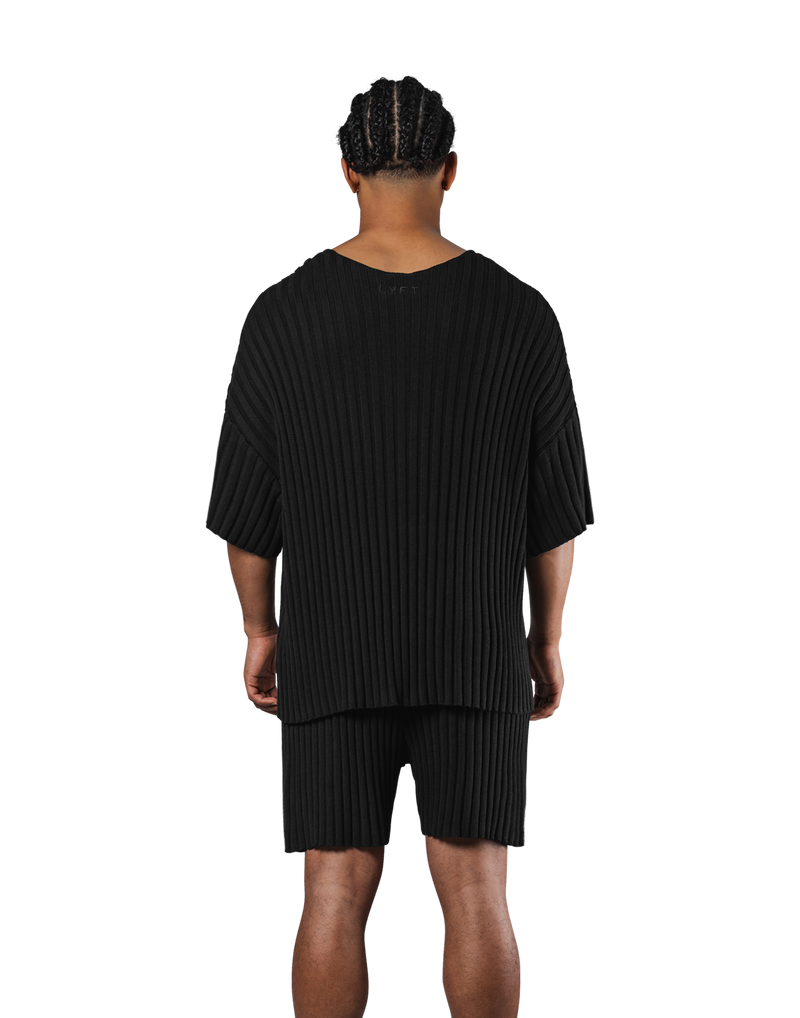Oversize Knit T-Shirt - Black