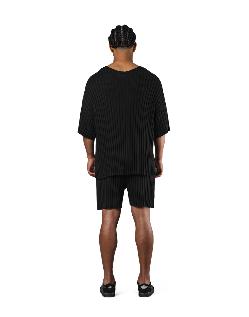 Oversize Knit T-Shirt - Black