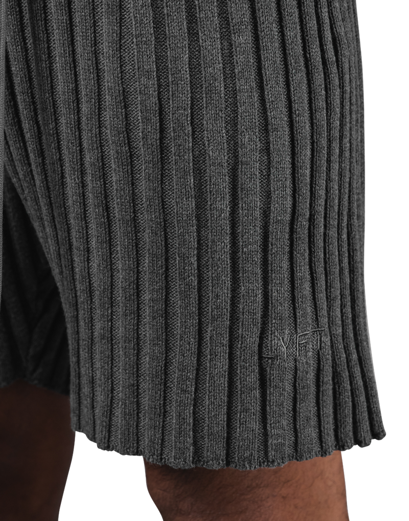 Wide Knit Shorts - D.Grey