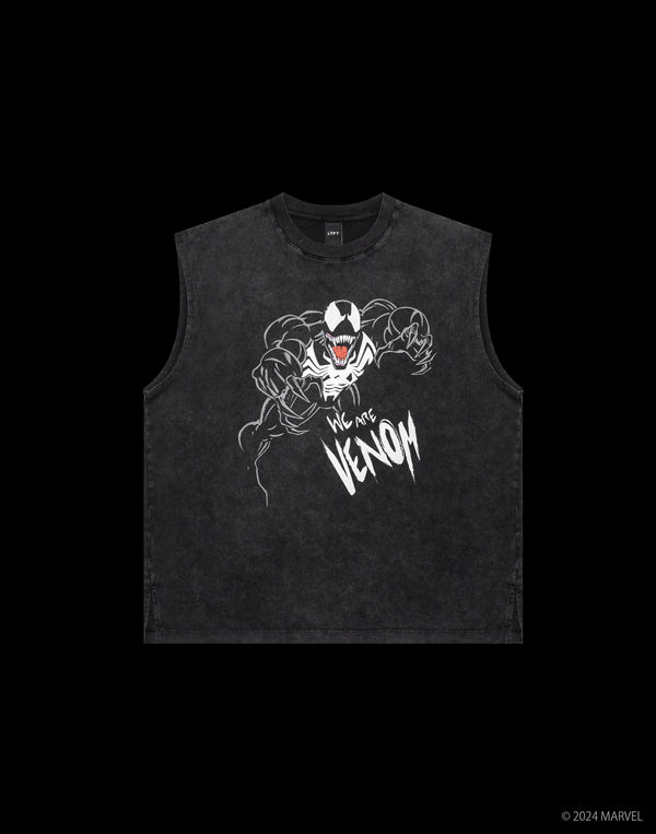 VENOM Graphic Vintage Loose Tanktop - Black