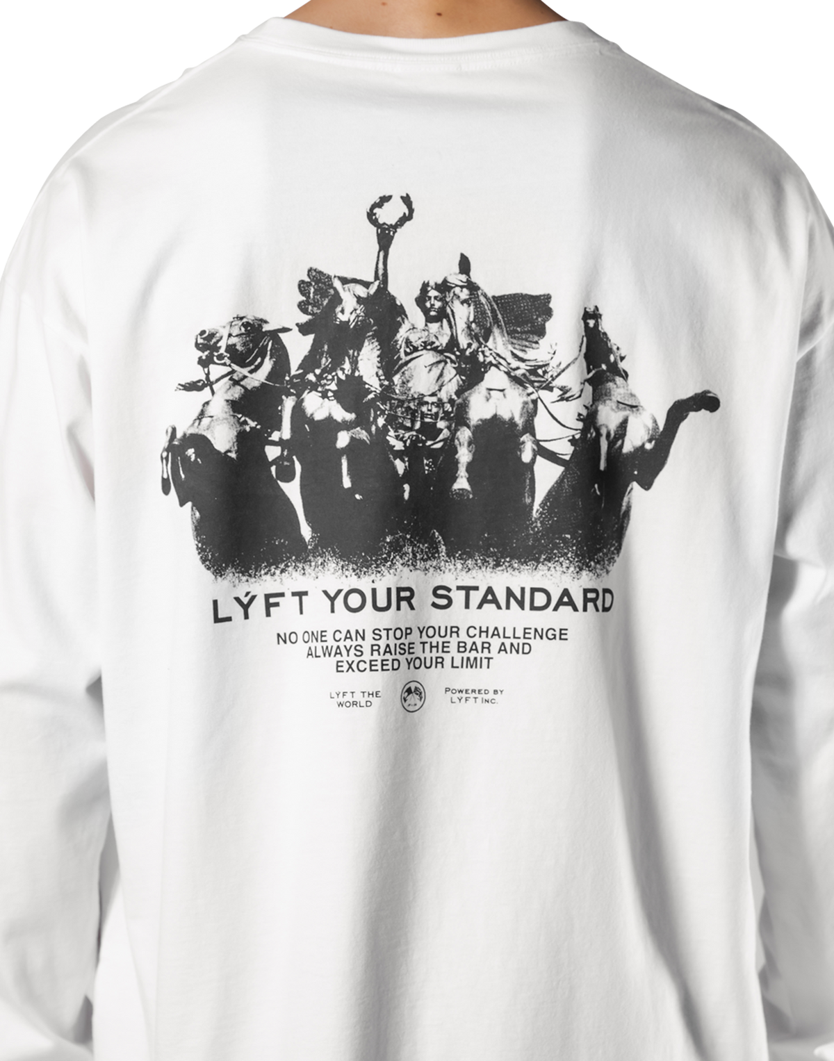 Born To LÝFT Vintage Graphic Big Long T-Shirt - White
