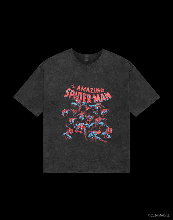 SPIDER-MAN Multi Graphic Vintage Extra Big T-Shirt - Black