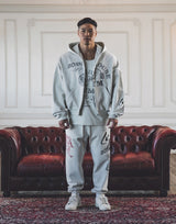 LÝFT × Power House Gym Vintage Zip-Up Sweat Hoodie - Ivory