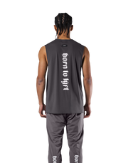 Stretch Waffle Nylon Loose Fit Tanktop - D.Grey