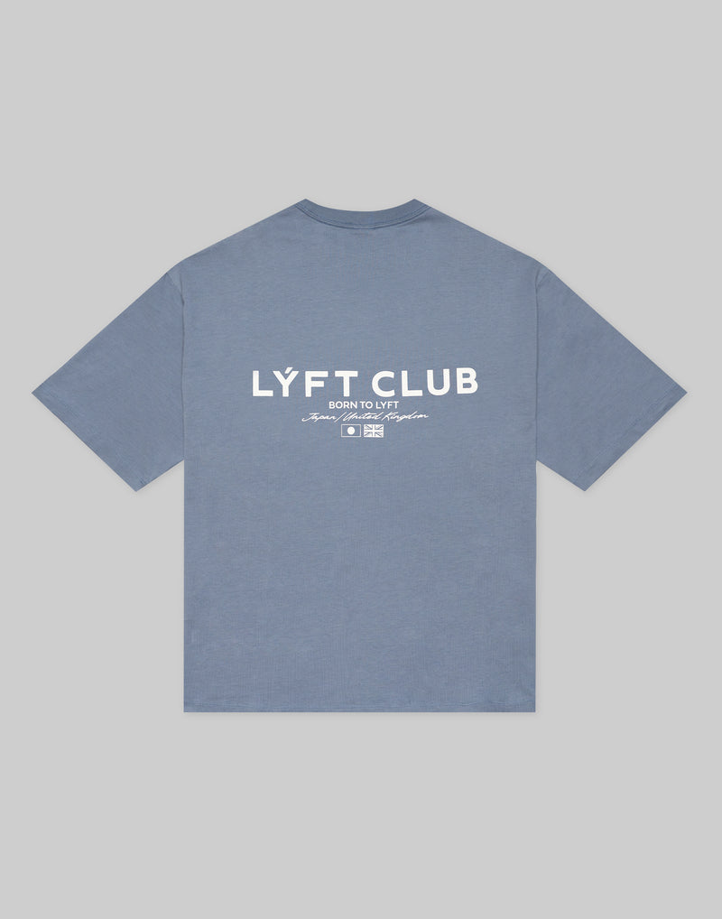 LÝFT CLUB Logo Big T-Shirt - L.Blue