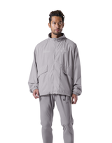 GÝM Nylon Zip Up Jacket - Light Grey