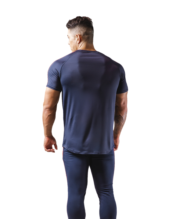 Slim Fit 2 Line T-Shirt 2 - Navy