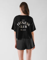 Fitness Club Ring Cropped T-Shirt - Black
