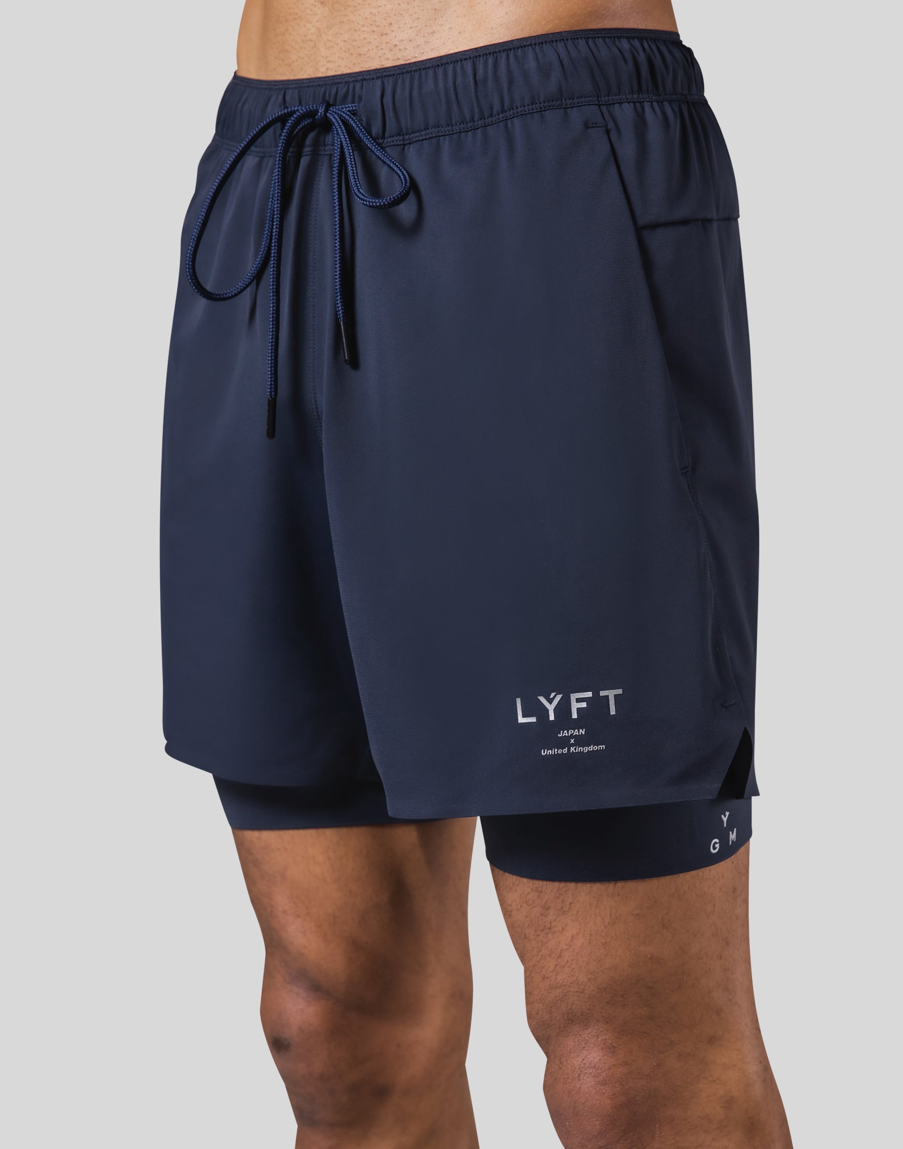 2Way Active Shorts With Leggings - Navy – LÝFT