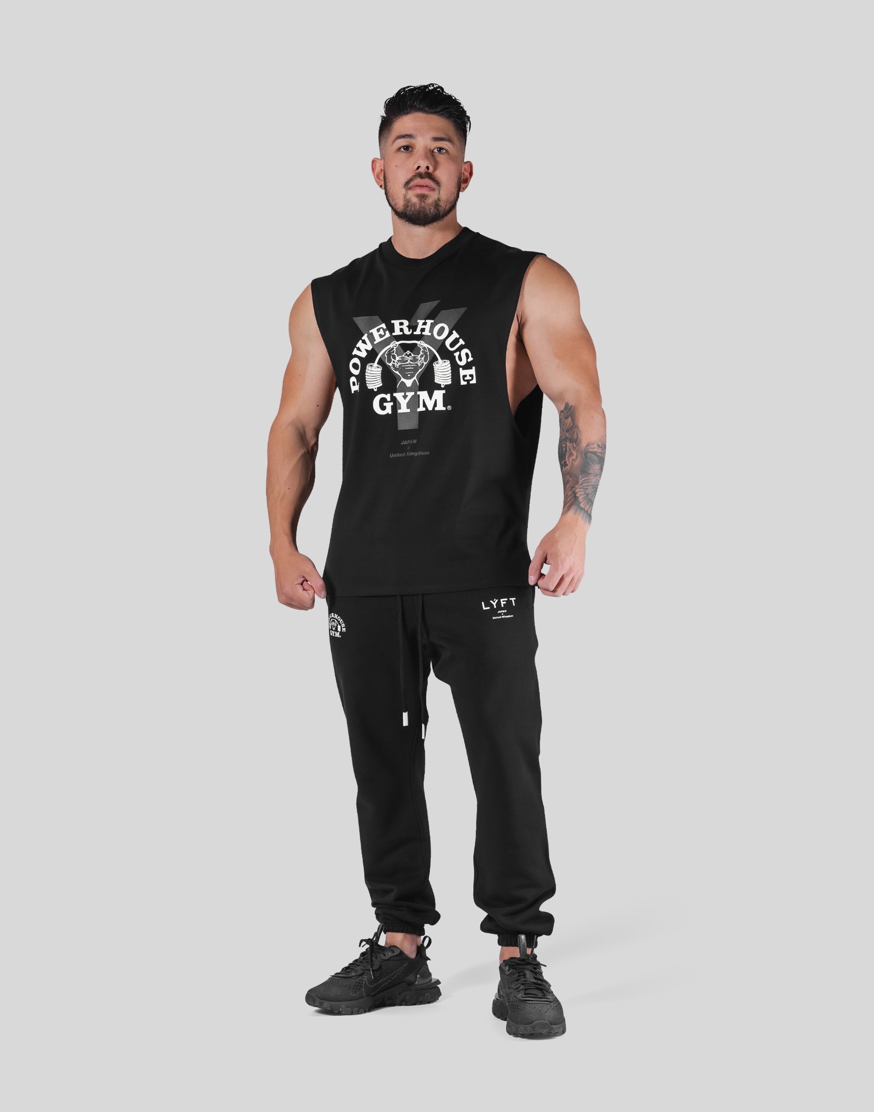 LÝFT × Power House Gym No Sleeve- Black
