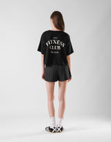 Fitness Club Ring Cropped T-Shirt - Black