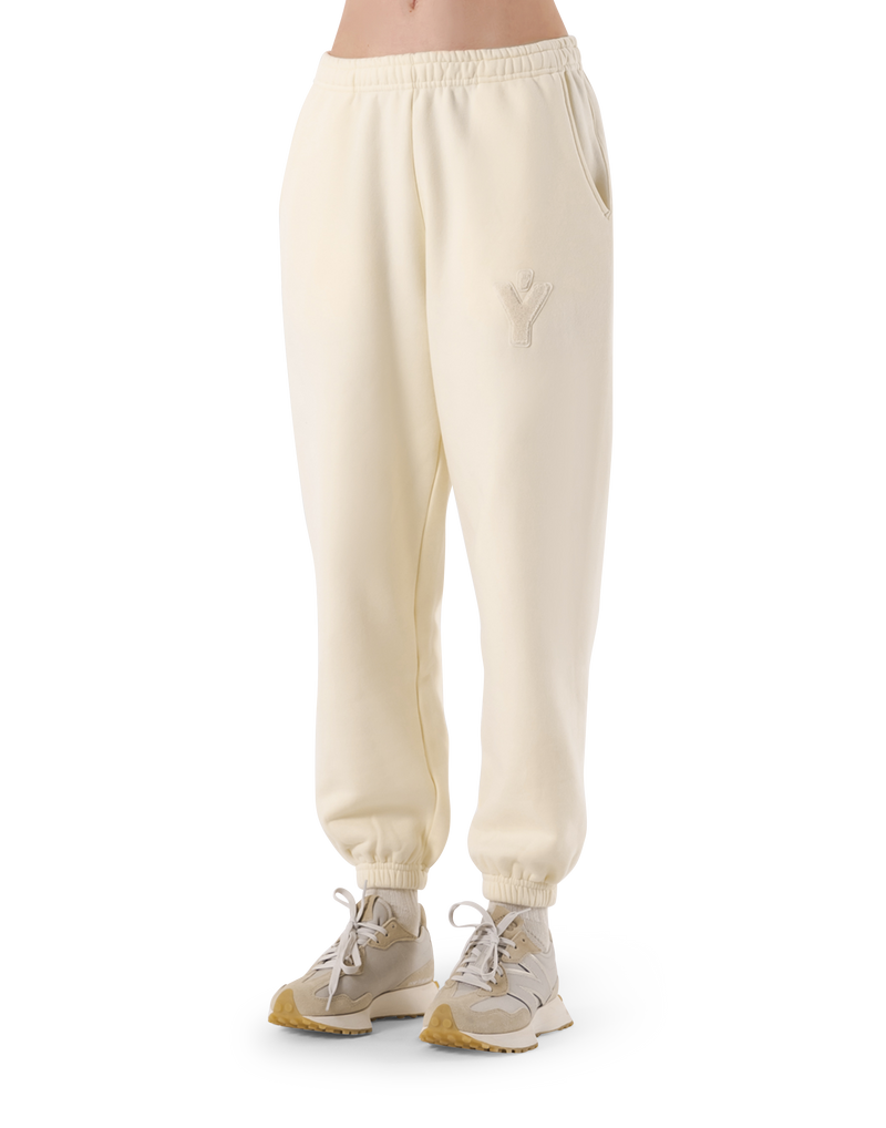 Pile Wappen Sweat Pants - Ivory
