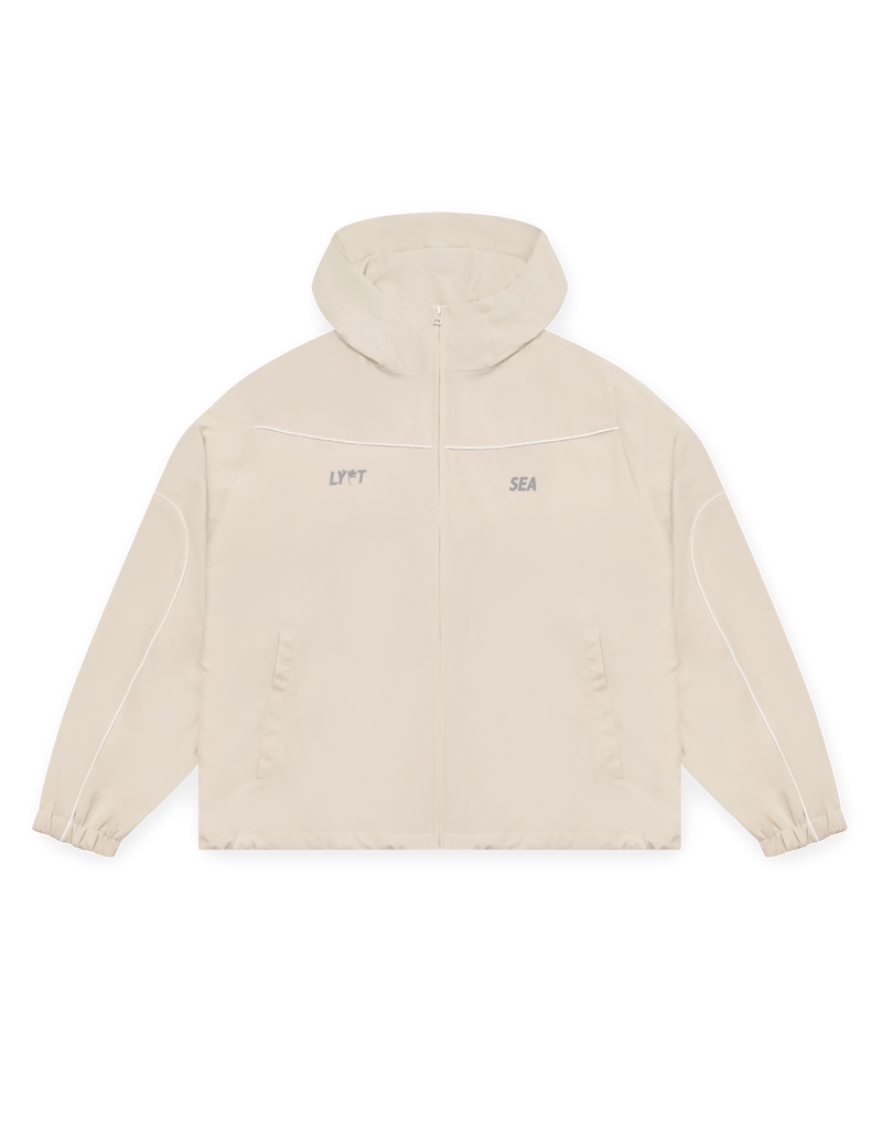 LÝFT × WIND AND SEA Piping Hooded Zip-Up Jacket - Ivory