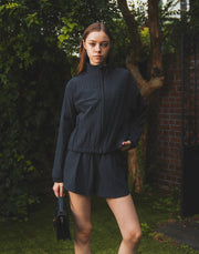 Embossed Nylon Windbreaker - Black