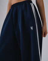 Two Line Slit Wide Pants - Navy