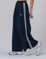 Two Line Slit Wide Pants - Navy