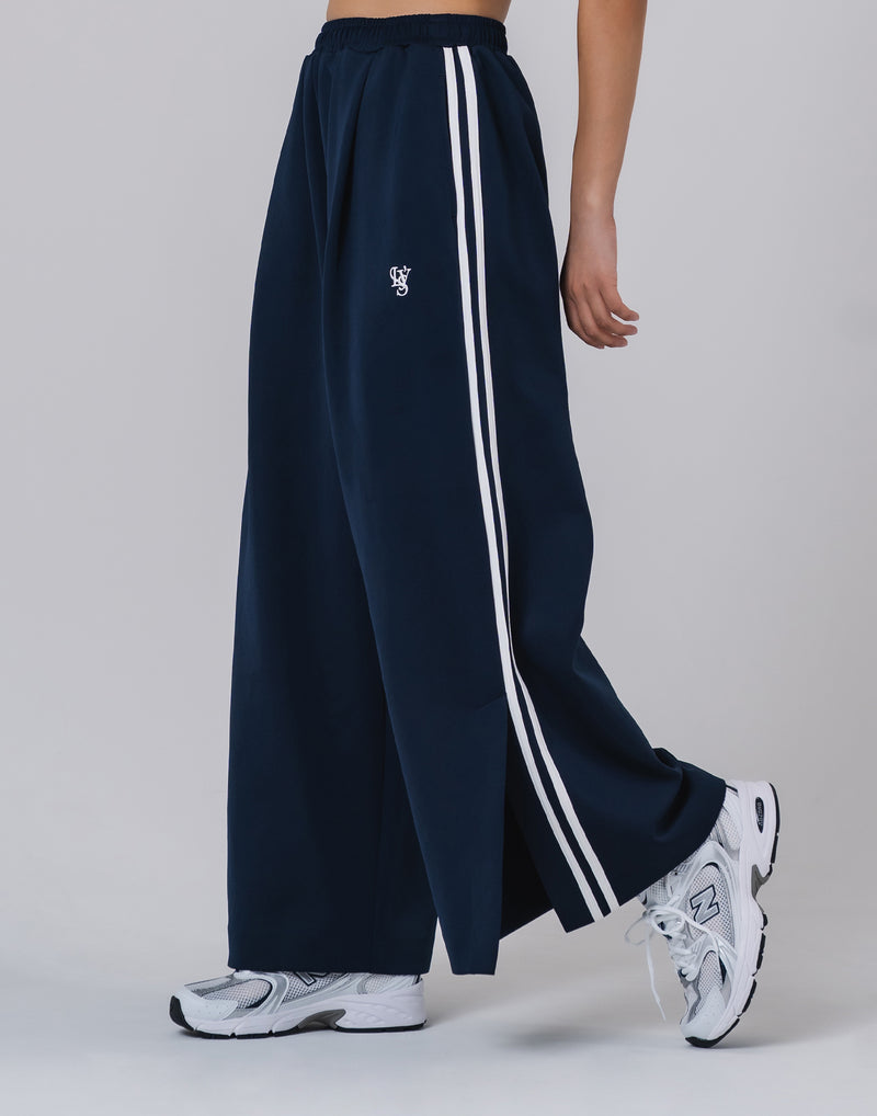 Two Line Slit Wide Pants - Navy – LÝFT