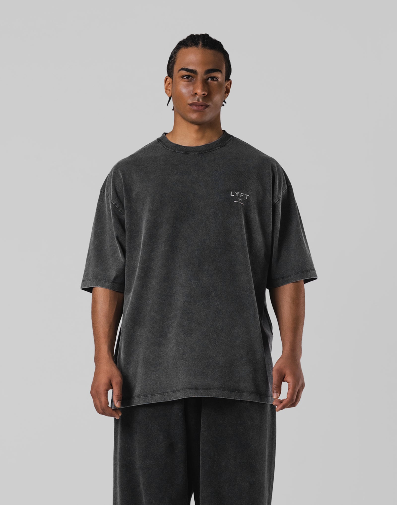 One Point LÝFT Logo Vintage Big T-Shirt - Black