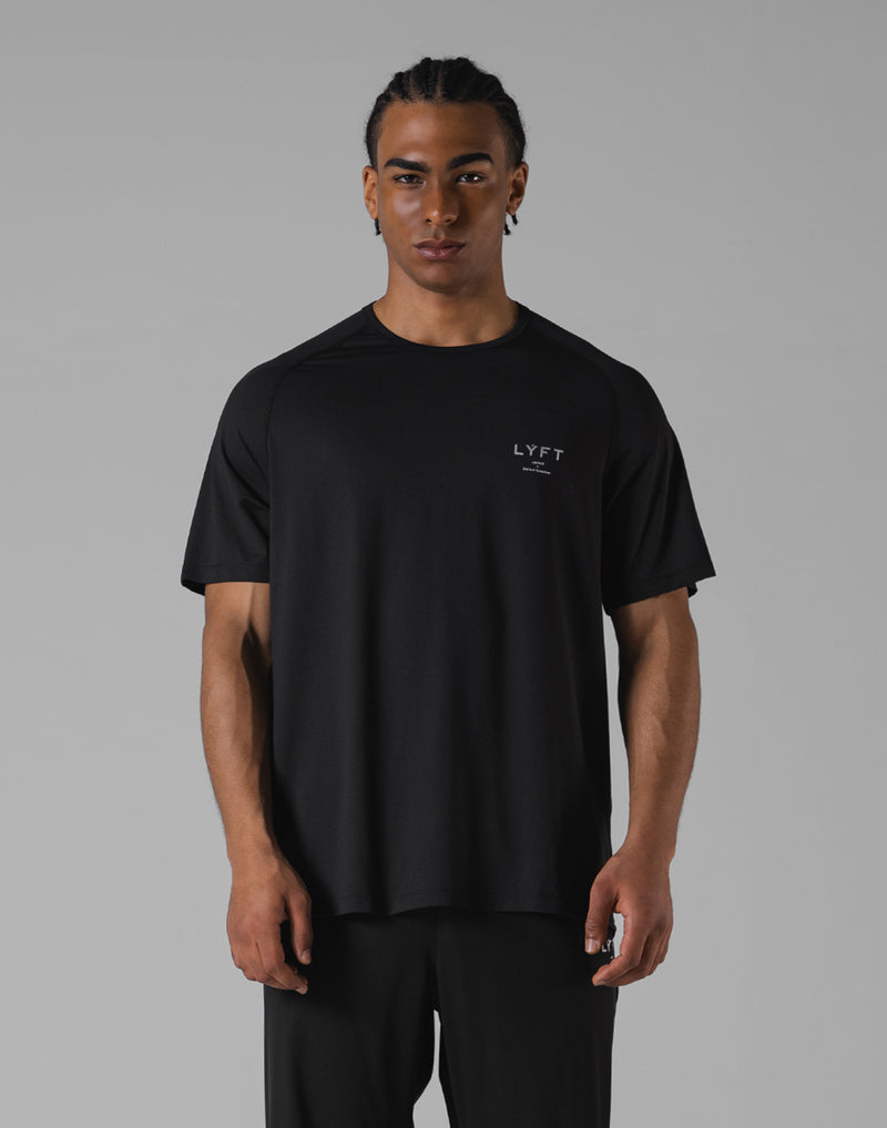LÝFT Athletic Mesh Raglan Sleeve T-Shirt - Black