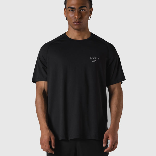 LÝFT Athletic Mesh Raglan Sleeve T-Shirt - Black