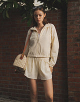 Embossed Nylon Windbreaker - White