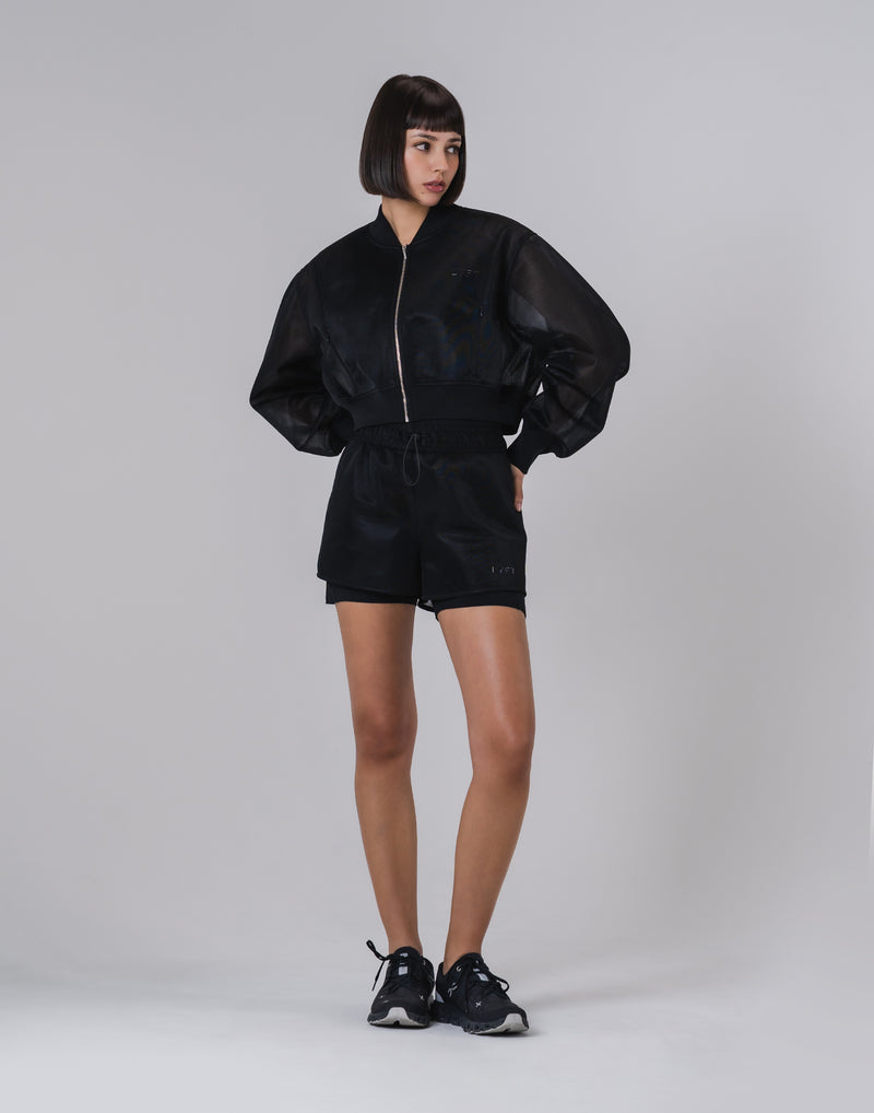 Drop Shoulder Sheer Blouson - Black – LÝFT