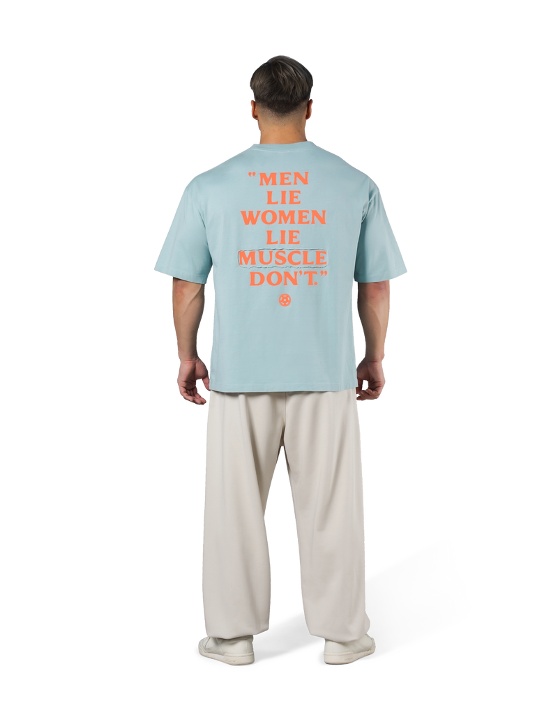 Back Message Big T-Shirt - L.Blue