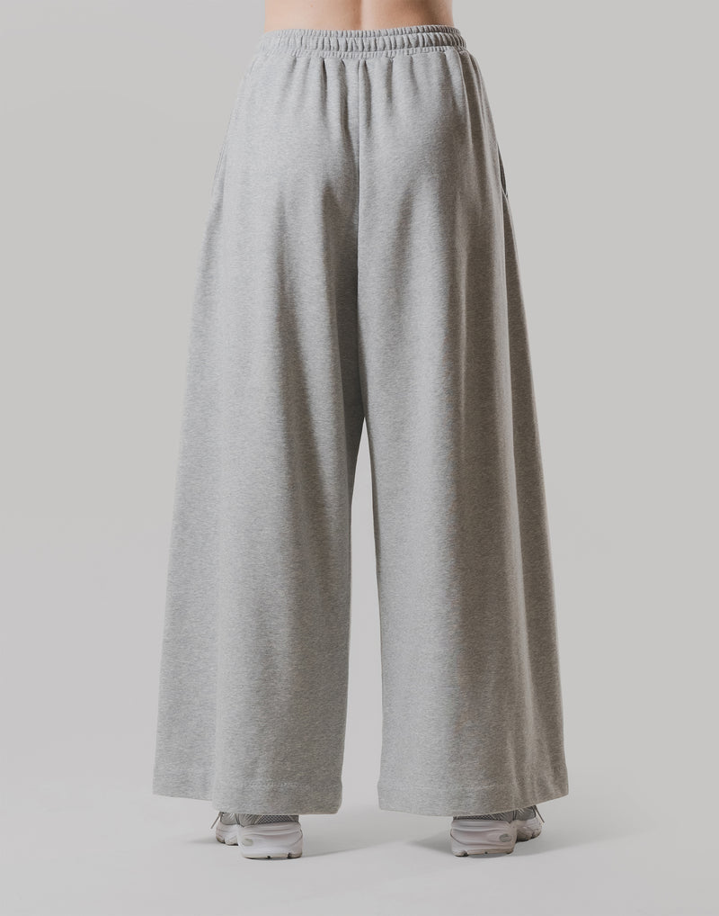 Double Pleat Wide Sweatpants - Grey