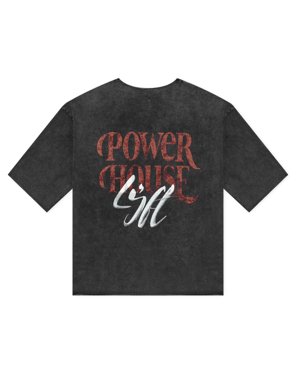 LÝFT × Power House Gym Vintage Extra Big T-Shirt - Black