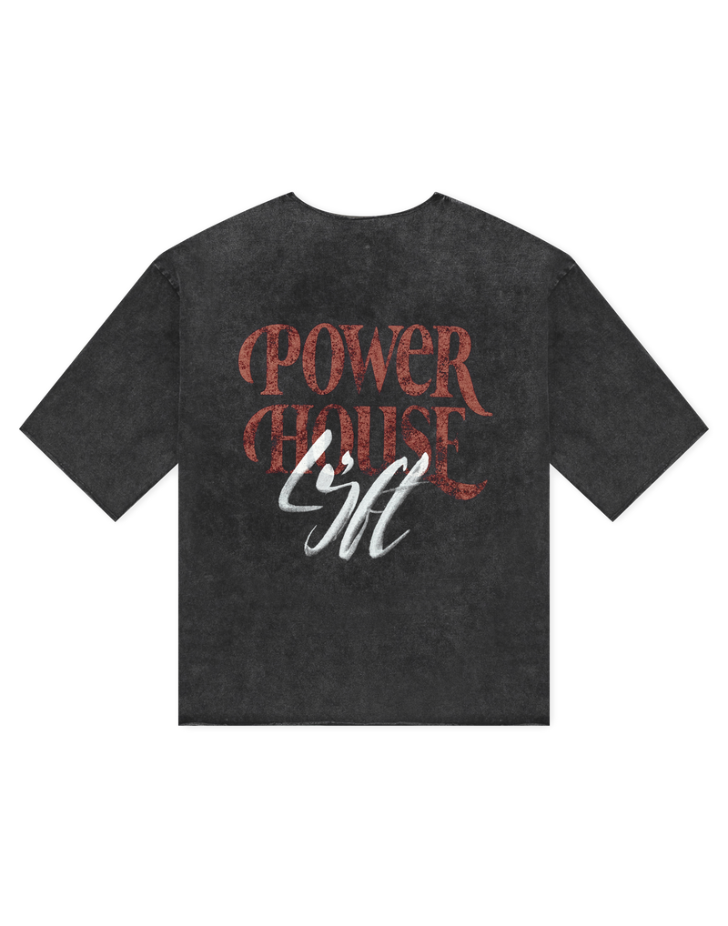 LÝFT × Power House Gym Vintage Extra Big T-Shirt - Black