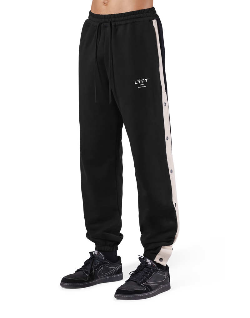 Warm Up Button Sweat Pants V.2 - Black/Ivory