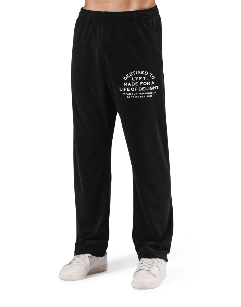 Delight Logo Pile Pants - Black